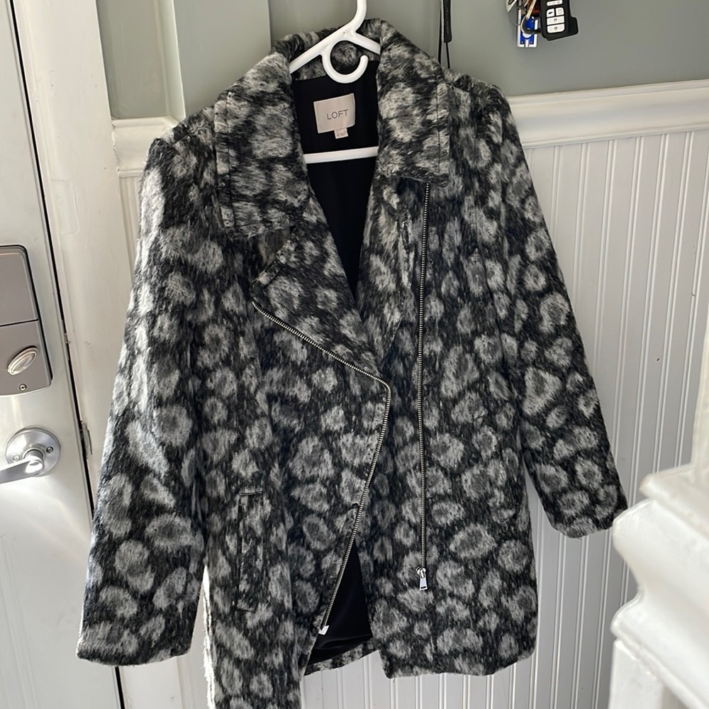 Loft faux fur cheetah print jacket